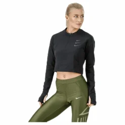 Nike Running Division Warm Top Crop Black Svart Hot