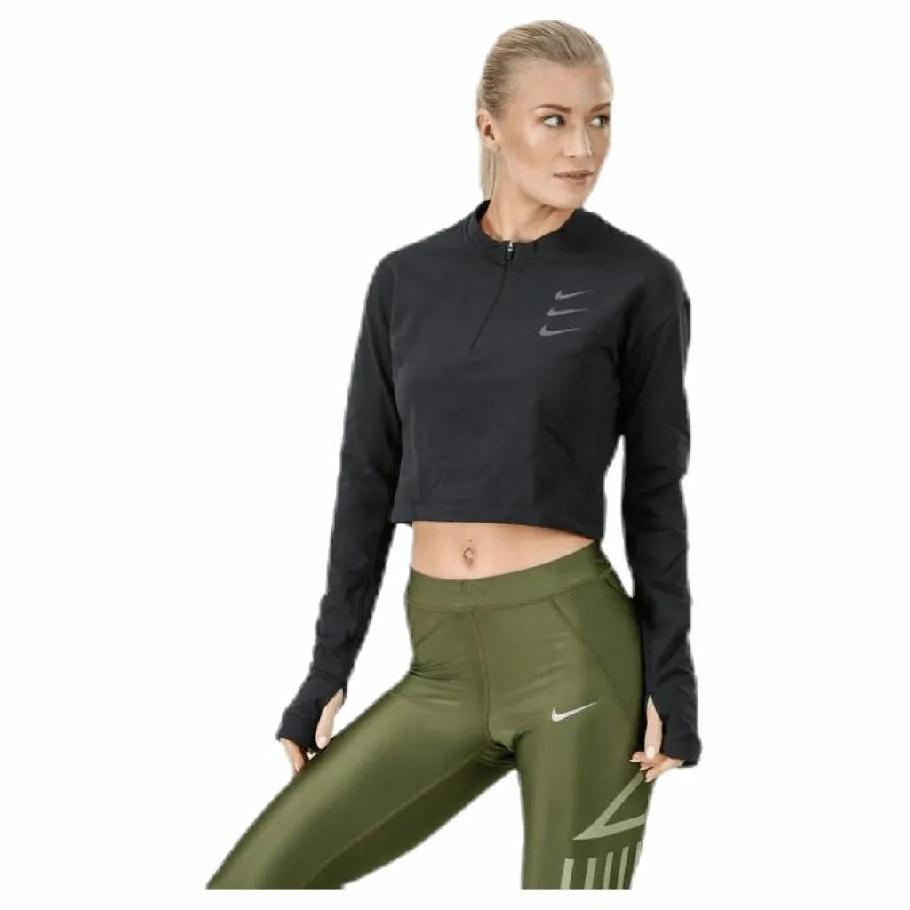 Nike Running Division Warm Top Crop Black Svart Hot