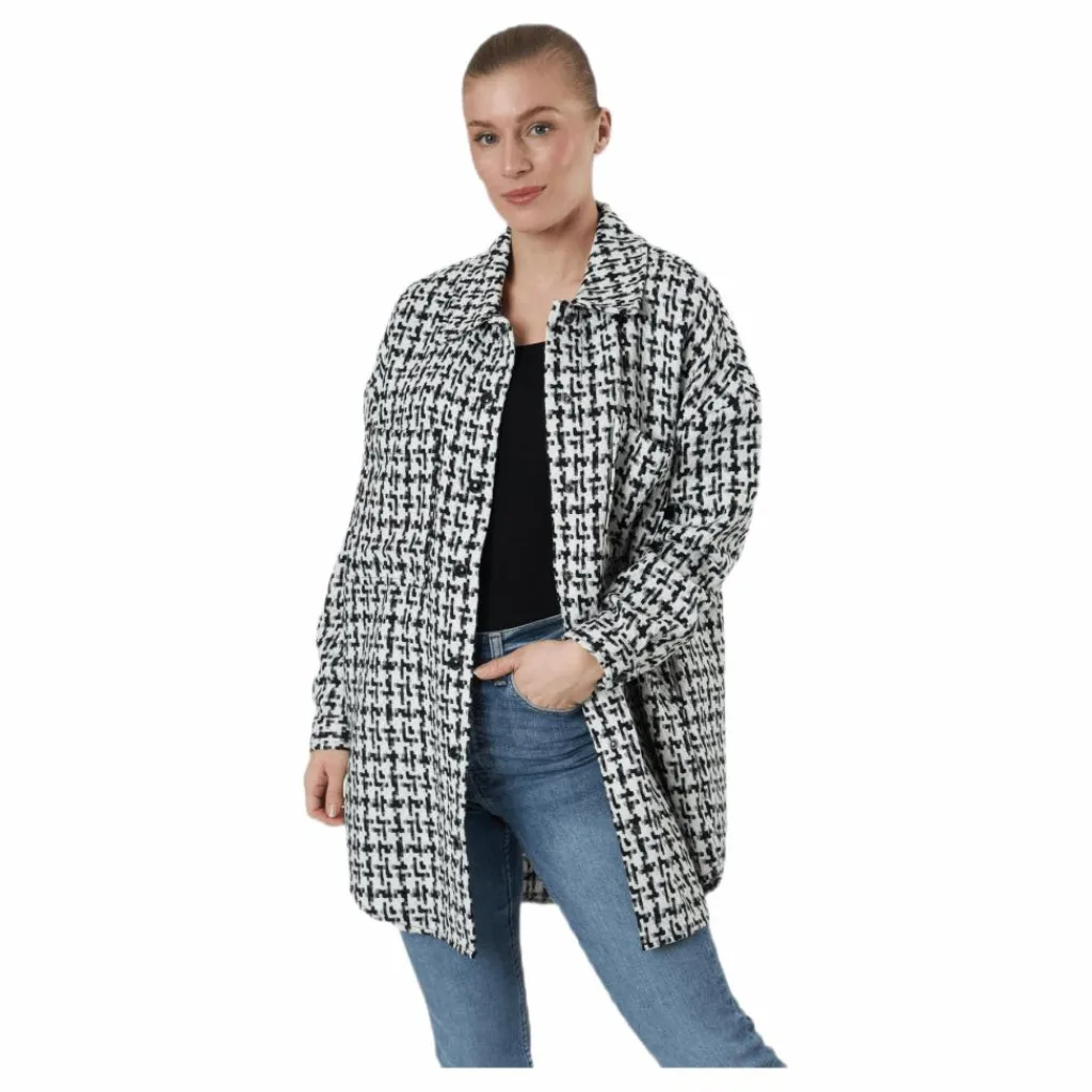 Only Sally Boucle Shacket Cc Otw White Vit Outlet
