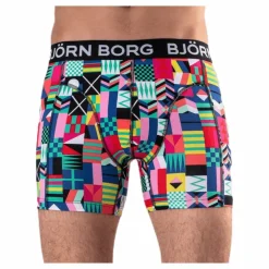Björn Borg Sammy Geo Flag Shorts 3-pack Green/Black Grön och Svart Clearance