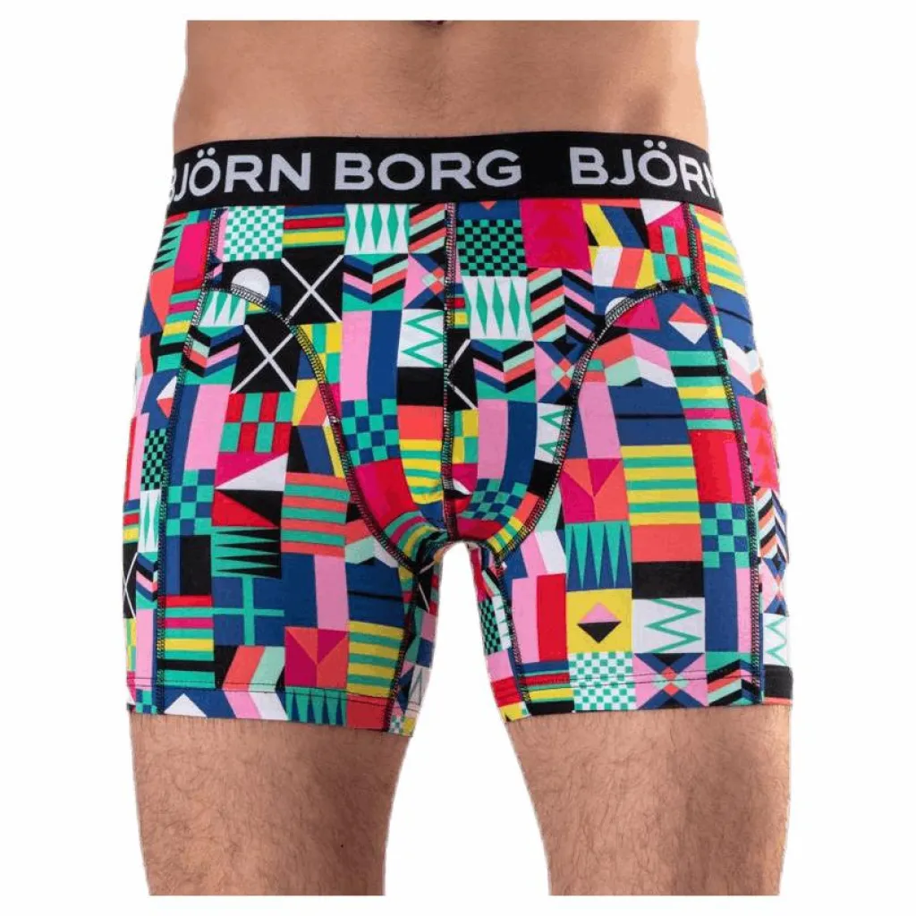 Björn Borg Sammy Geo Flag Shorts 3-pack Green/Black Grön och Svart Clearance