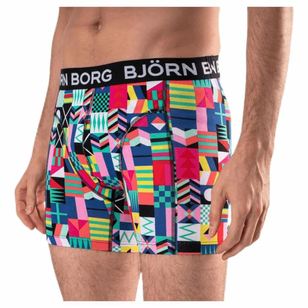 Björn Borg Sammy Geo Flag Shorts 3-pack Green/Black Grön och Svart Clearance