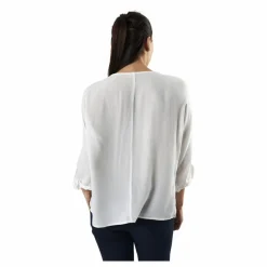 Pieces Sanne 3/4 Fold-Up Top White Vit Sale