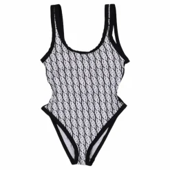 Scoop Back One Piece-rp Monogram White*Calvin Klein Outlet