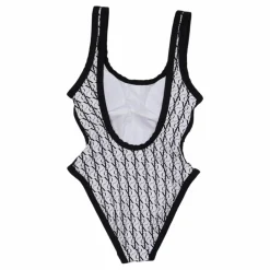 Scoop Back One Piece-rp Monogram White*Calvin Klein Outlet