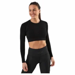 Seamless Black Crop Top Black*Gavelo Clearance