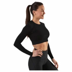 Seamless Black Crop Top Black*Gavelo Clearance