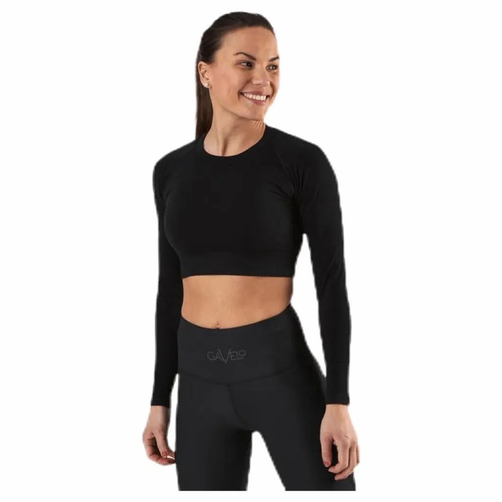 Seamless Black Crop Top Black*Gavelo Clearance