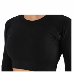 Seamless Black Crop Top Black*Gavelo Clearance
