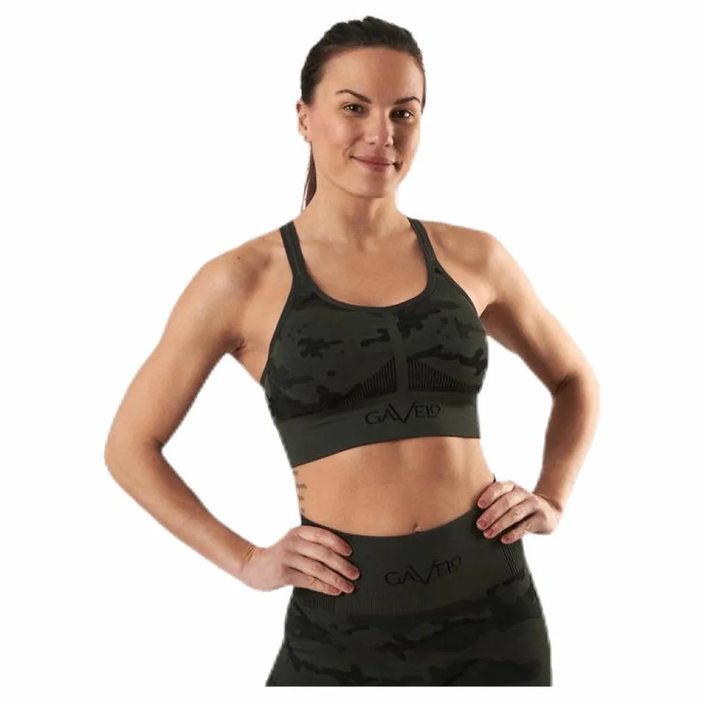 Seamless Camo Sports Bra Patterned/Black*Gavelo Discount