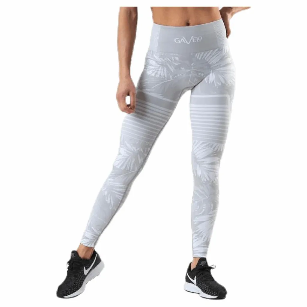 Gavelo Seamless Floral Leggings Grey Grå New
