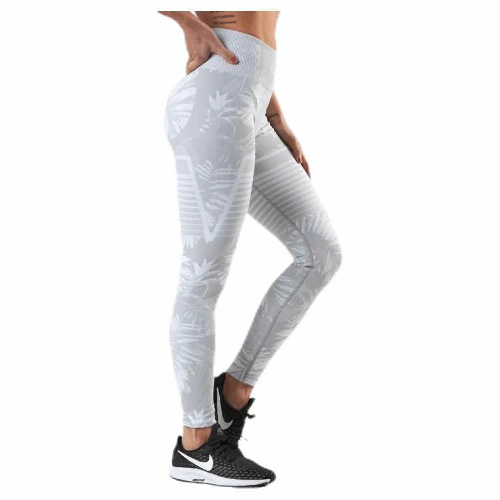 Gavelo Seamless Floral Leggings Grey Grå New