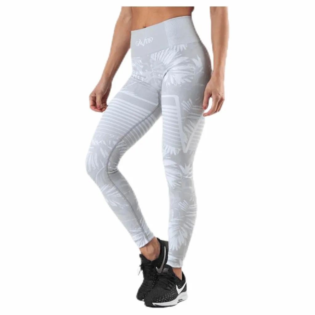 Gavelo Seamless Floral Leggings Grey Grå New