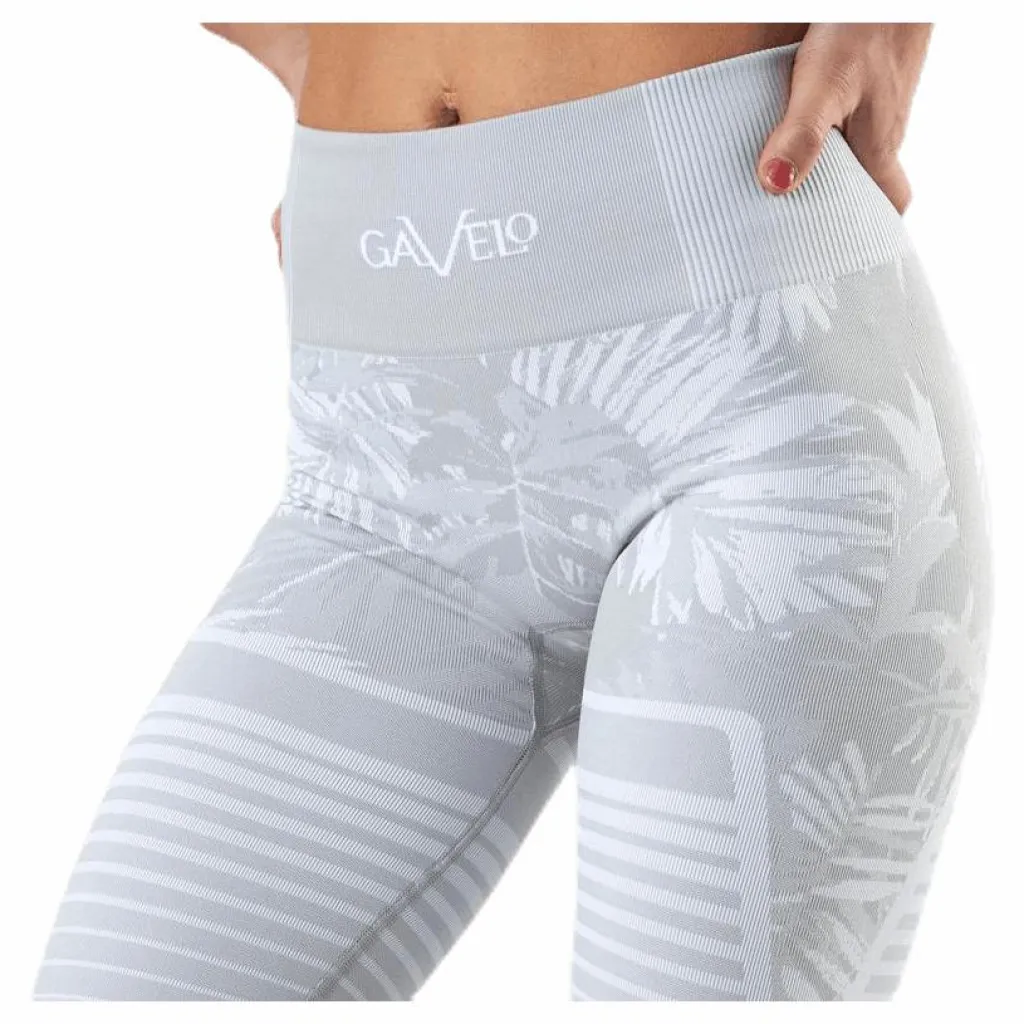 Gavelo Seamless Floral Leggings Grey Grå New