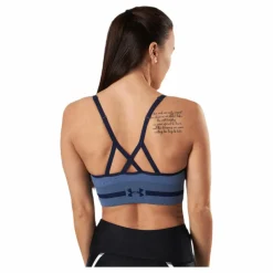 Seamless Low Long Htr Bra Blue*Under Armour Discount