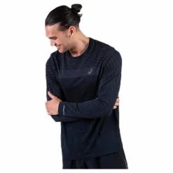ASICS Seamless LS Texture Black Svart Sale