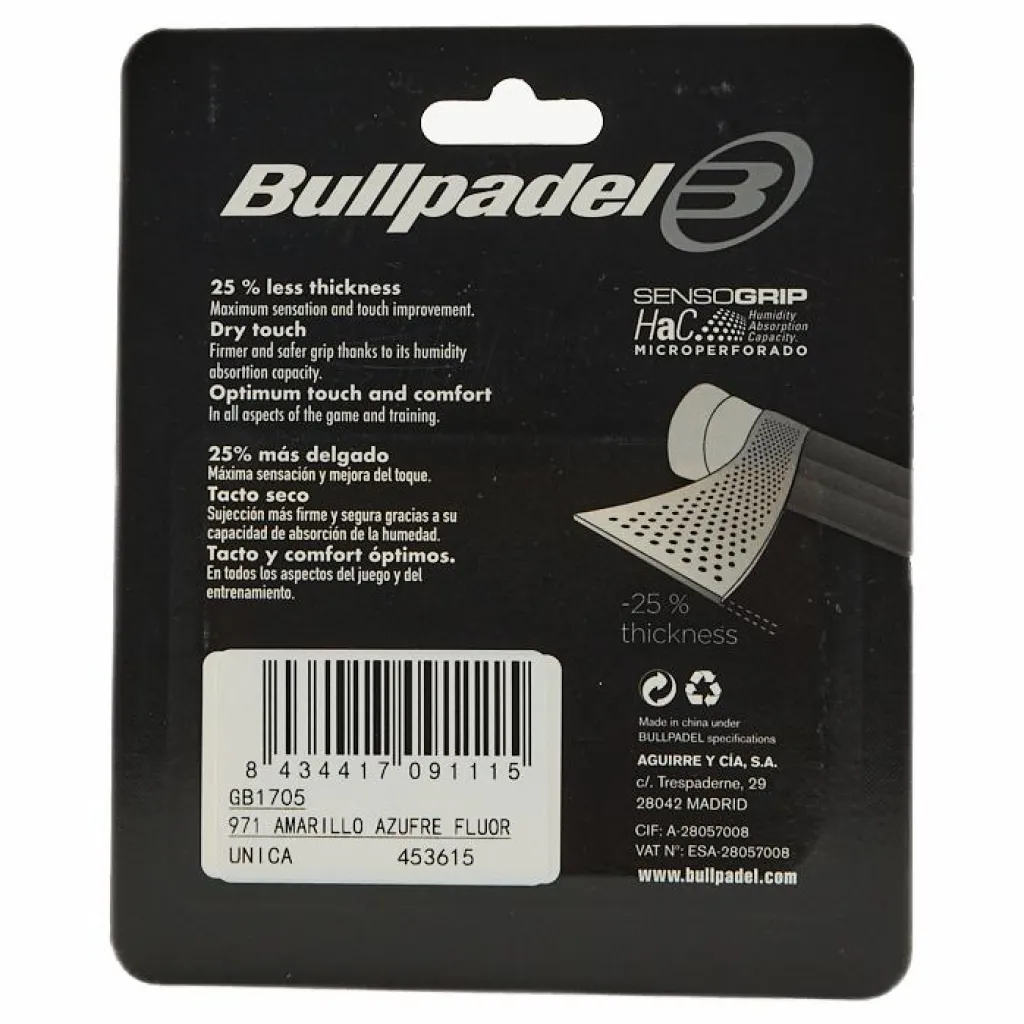 Bullpadel Senso Absorbent Yellow