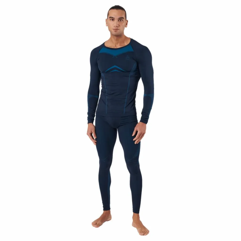 Odlo Set Long Fundamentals Performa Dark Sapphire - Blue Jewel Blå Sale