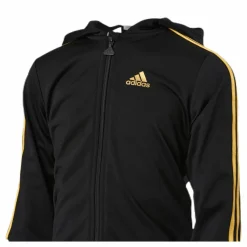 adidas Shiny Hooded Jogger Set Infant Black/Gold Svart Clearance
