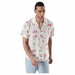 Dedicated Shirt Short Sleeve Marstrand Monkey Trees White Vit Online
