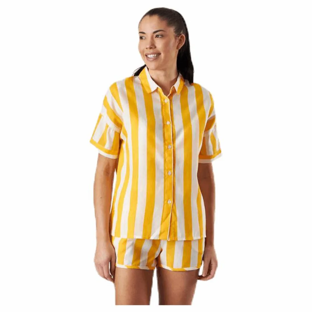 Dedicated Shirt Short Sleeve Nibe Big Stripes Yellow Gul