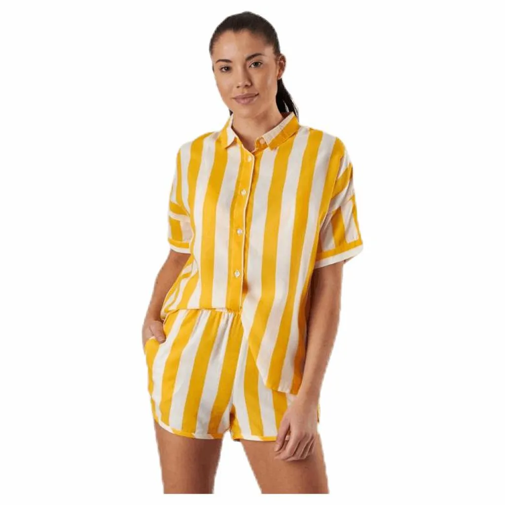 Dedicated Shirt Short Sleeve Nibe Big Stripes Yellow Gul