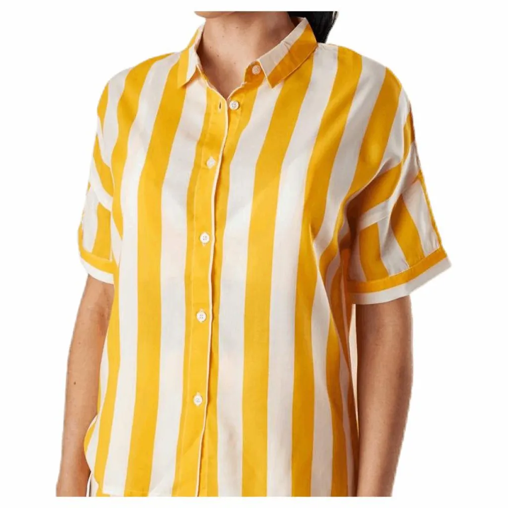 Dedicated Shirt Short Sleeve Nibe Big Stripes Yellow Gul