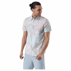 Dedicated Shirt Short Sleeve Sandefjord Map Patterned Mönstrad Clearance