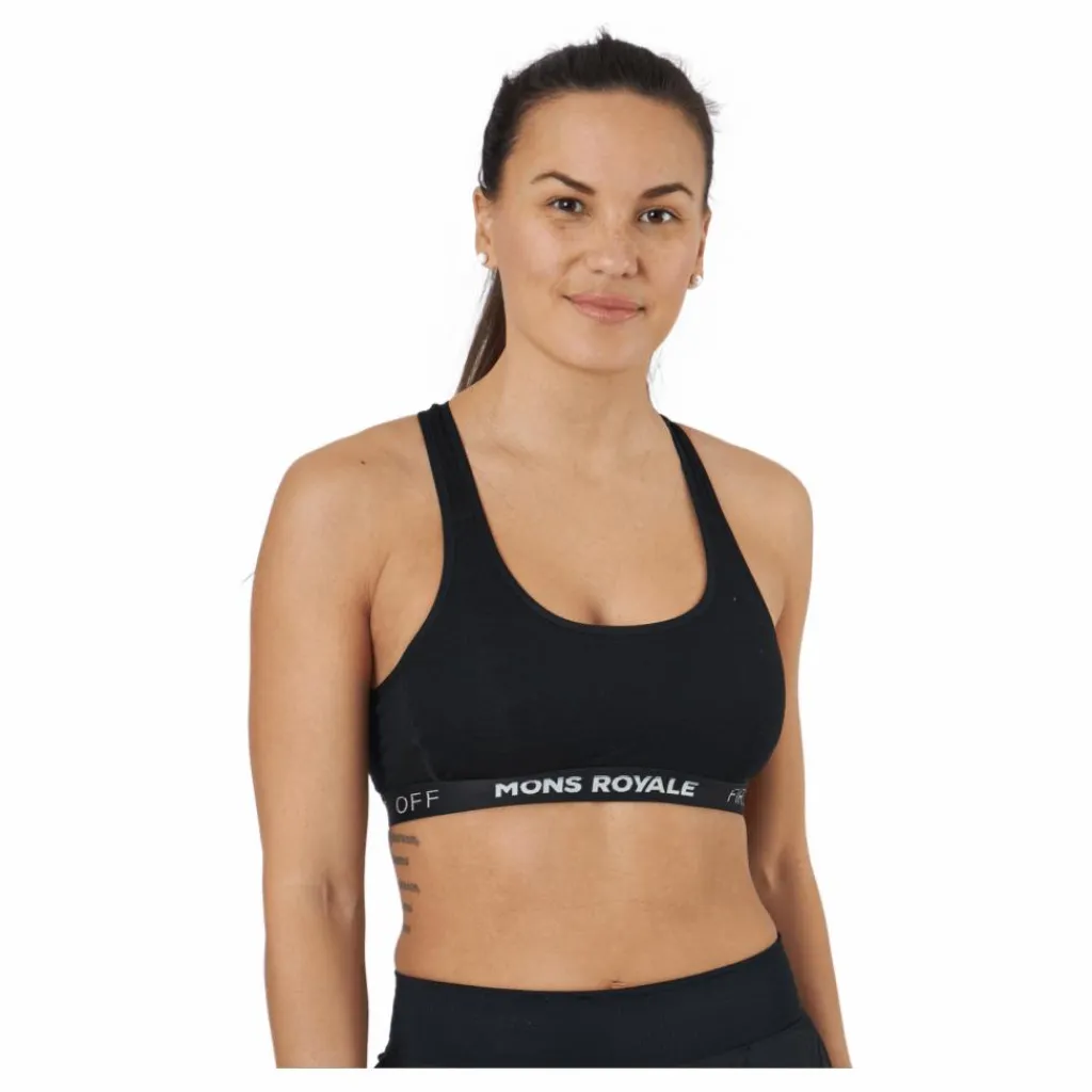 Mons Royale Sierra Sports Bra Black Svart Discount
