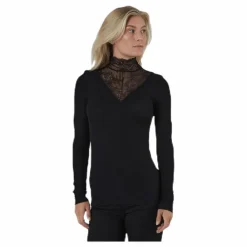 Siri Ls T-Neck Top Black*Pieces Discount