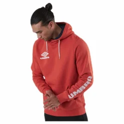 Umbro Sleeve Print Hoodie Red Röd Outlet