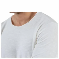 Jack & Jones Slub Knit Crew Neck Sts White Vit Discount
