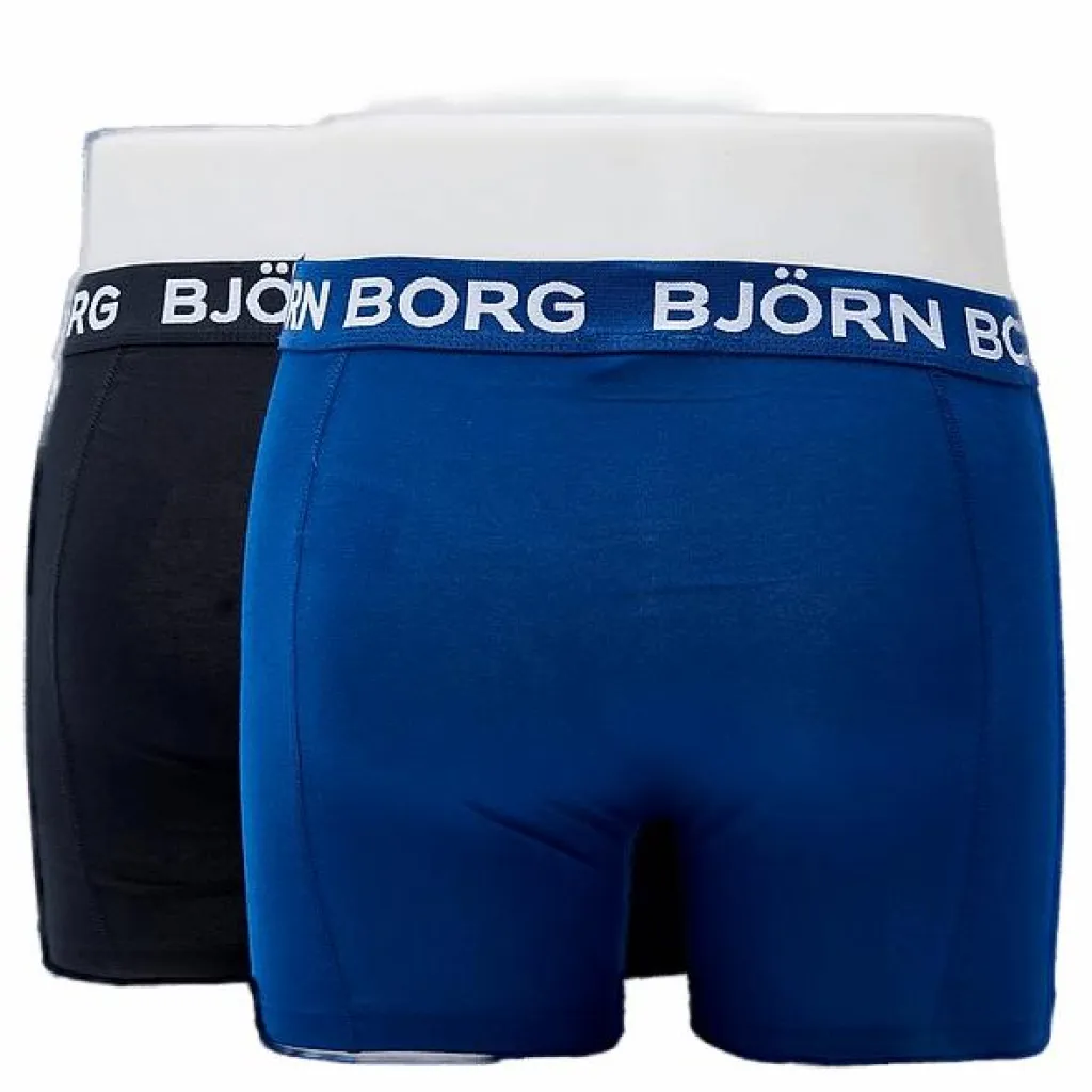 Björn Borg Solid Shorts 2-Pack Blå och Svart Clearance