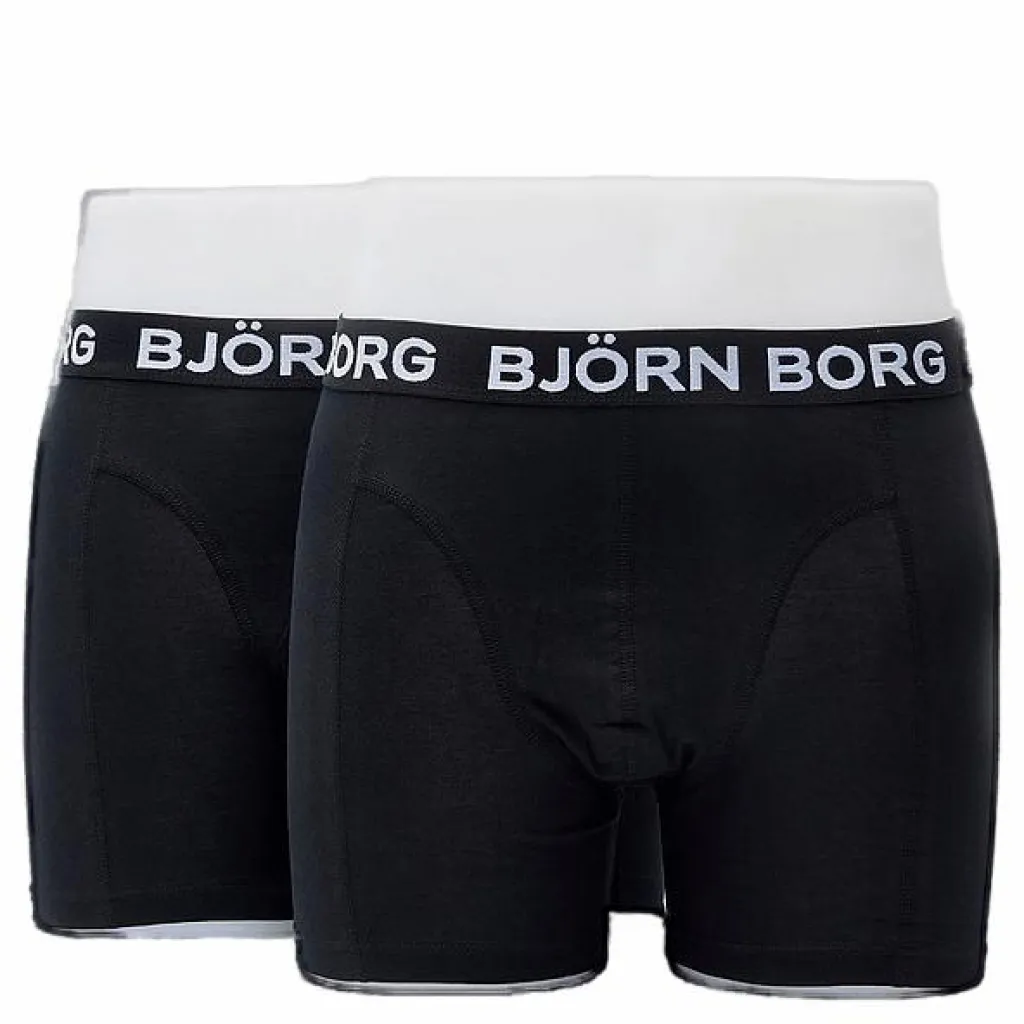 Björn Borg Solid Shorts 2-Pack Svart Discount