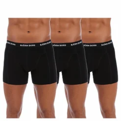 Björn Borg Solid Shorts 3-Pack Black Svart