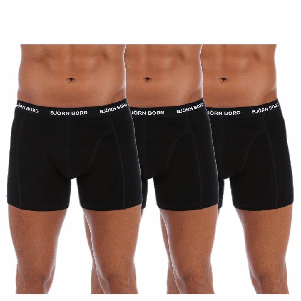 Björn Borg Solid Shorts 3-Pack Black Svart