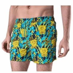 Happy Socks Sponge Bob Swim Shorts Blue/Yellow Blå och Gul