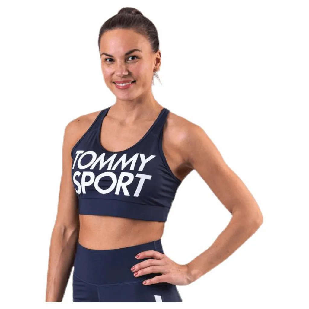 Tommy Hilfiger Sport Sports Bra Logo Mid Blue Blå