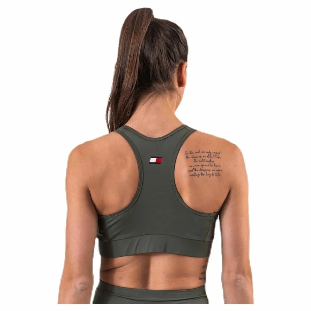 Tommy Hilfiger Sport Sports Bra Logo Mid Green Grön Hot