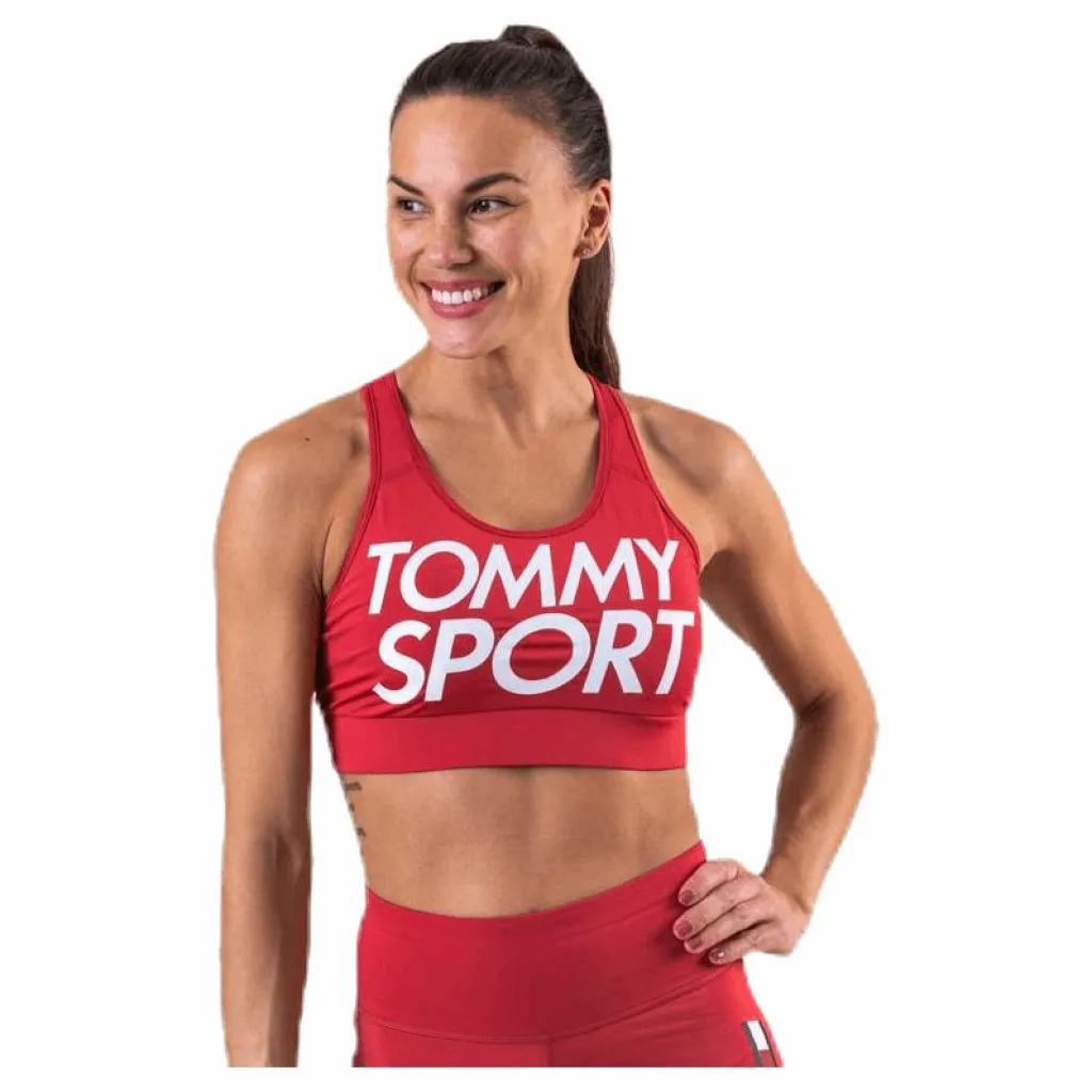 Tommy Hilfiger Sport Sports Bra Logo Mid Pink Rosa Sale