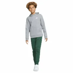 Sportswear Club Big Kids' Pullover Hoodie CARBON HEATHER/WHITE*Nike Sale