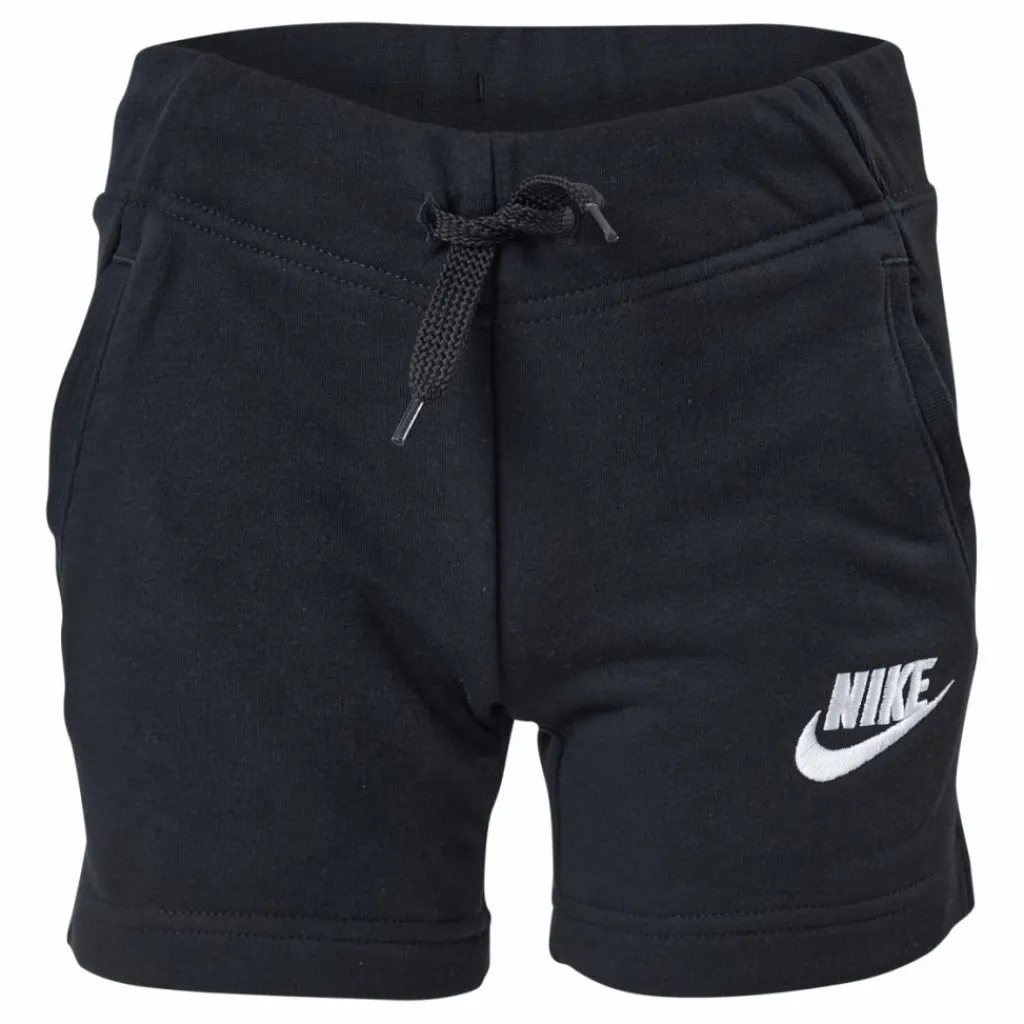 Nike Sportswear Club Big Kids' (Girls') French Terry Shorts BLACK/WHITE Svart Hot