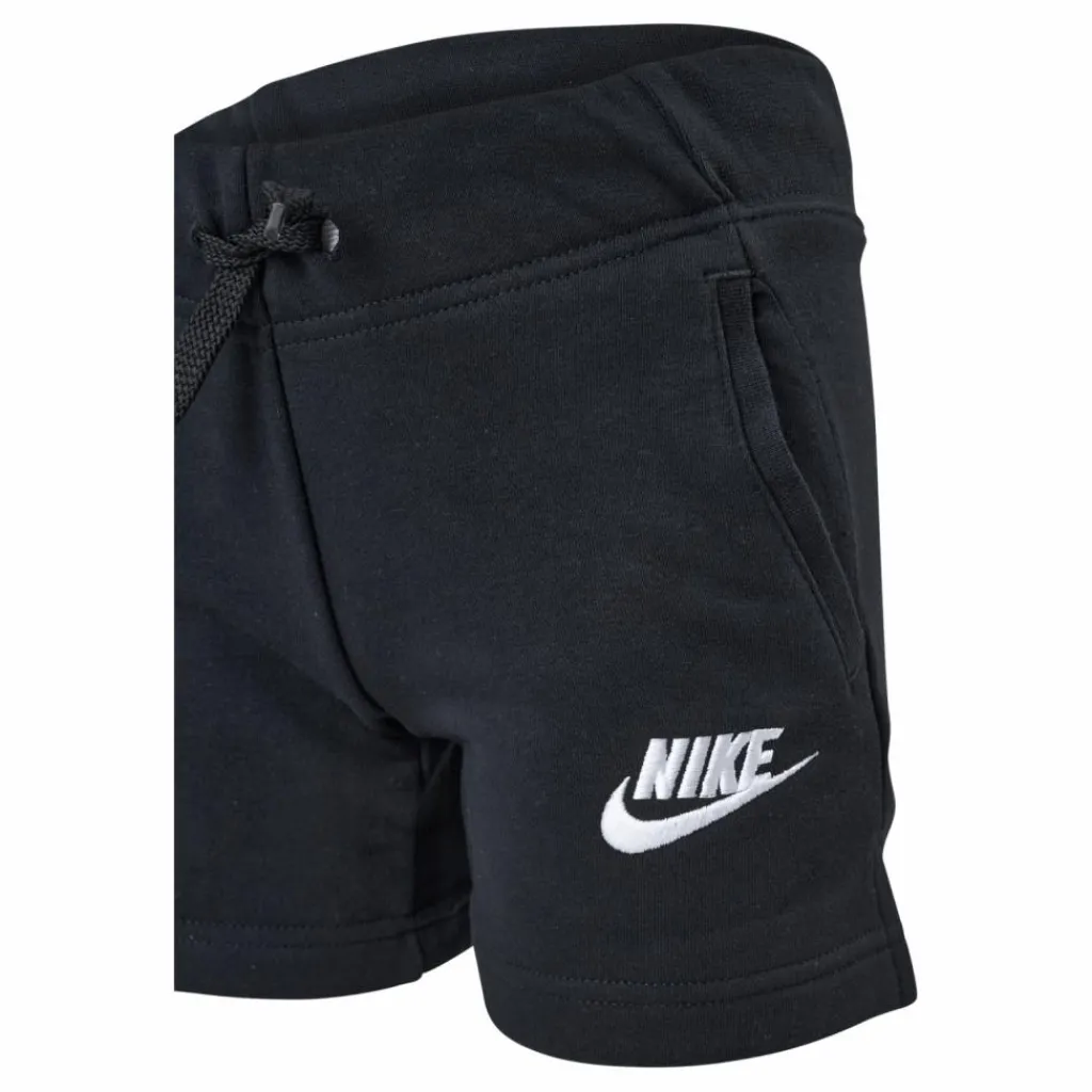 Nike Sportswear Club Big Kids' (Girls') French Terry Shorts BLACK/WHITE Svart Hot