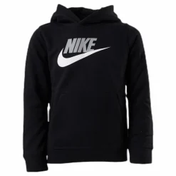 Sportswear Club Fleece Big Kids’ Pullover Hoodie BLACK/LT SMOKE GREY*Nike Best