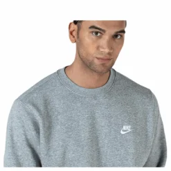 Sportswear Club Fleece Crew DK GREY HEATHER/WHITE*Nike