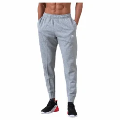 Nike Sportswear Club Fleece Joggers DK GREY HEATHER/MATTE SILVER/WHITE Grå Discount