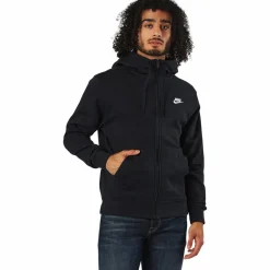 Sportswear Club Fleece Men's Full-Zip Hoodie BLACK/BLACK/WHITE*Nike Best