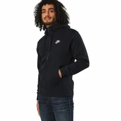 Sportswear Club Fleece Men's Full-Zip Hoodie BLACK/BLACK/WHITE*Nike Best