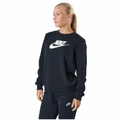Nike Sportswear Club Fleece Women's Crew BLACK/WHITE Blå Sale