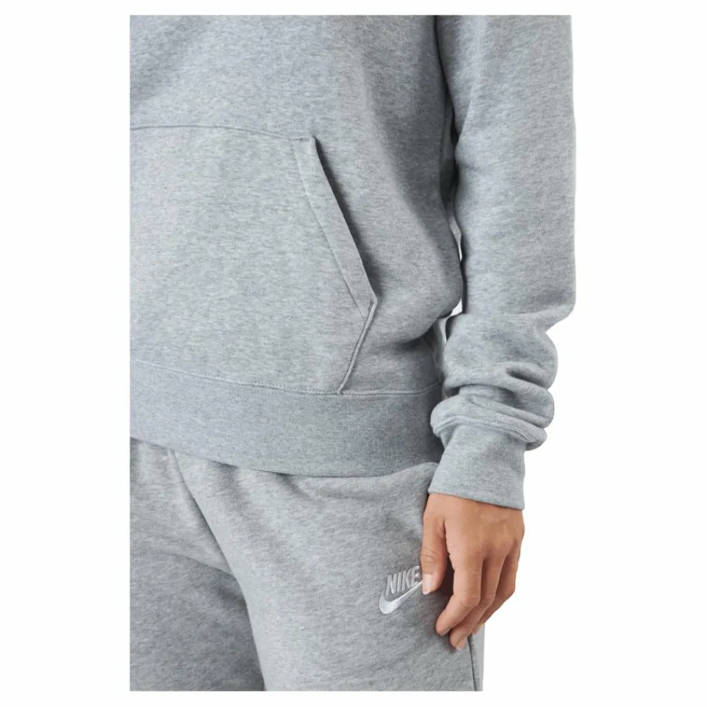 Sportswear Club Fleece Women's Funnel Hoodie DK GREY HEATHER/WHITE*Nike Clearance